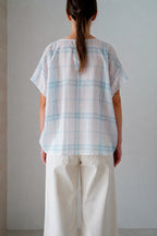 Abelar blouse in checked fabric, back view