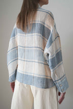 Camisa Villa Azul a cuadros, vista trasera en tres cuartos