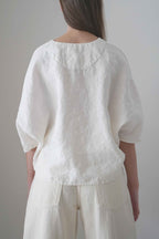 Marei blouse in white, back view