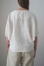 Emes blouse in white, back view