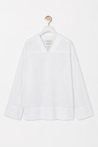 Laxe shirt in white, hanging, front view