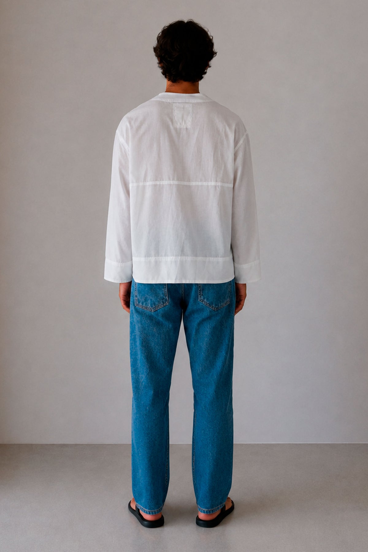 Laxe shirt in white, full-length back view