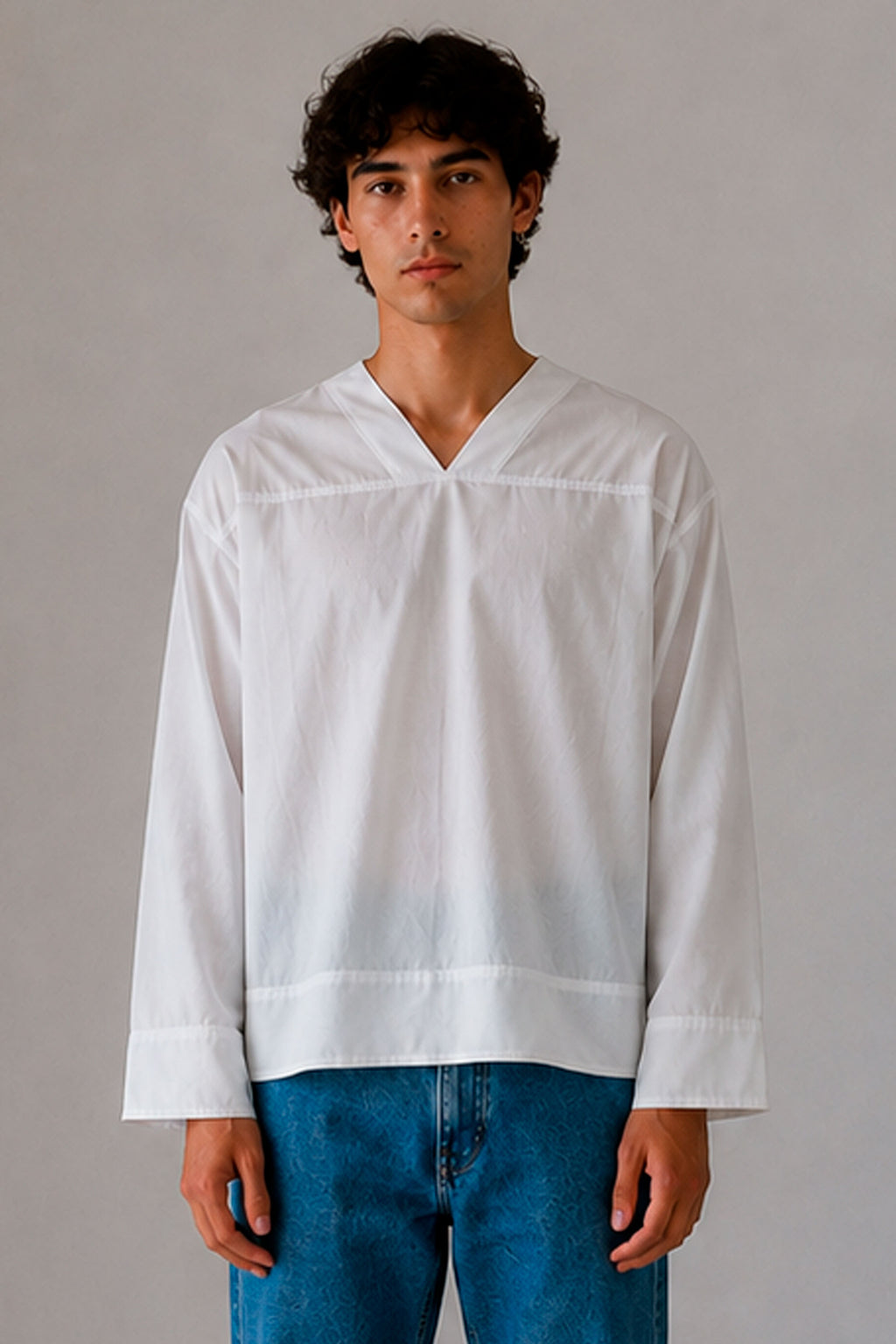 Laxe shirt in white, front view